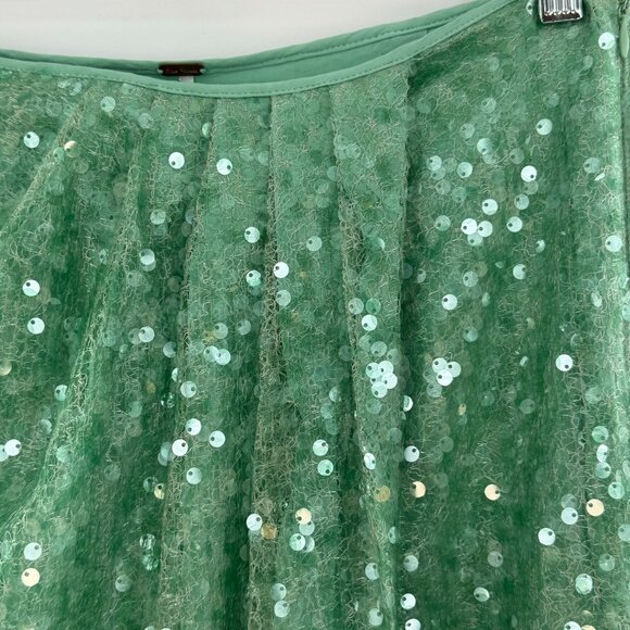 NWT Free People Poets Sequin Midi Sarong Skirt Mermaid green Size 8 - Picture 5 of 13
